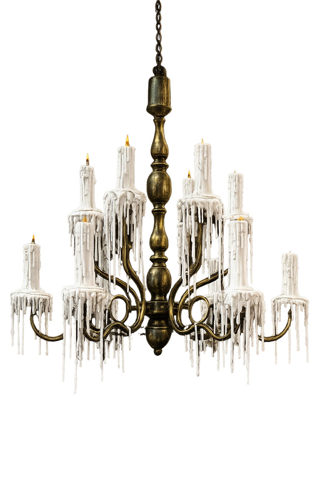StageFlame chandelier with wireless candles